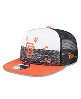 New Era Men's White/Orange San Francisco Giants Team Foam Front A-Frame Trucker 9FIFTY Snapback Hat