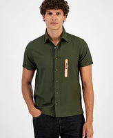 Sun + Stone Men's Samuel Short Sleeve Snap-Front Zip-Pocket Shirt, Created for Macy's