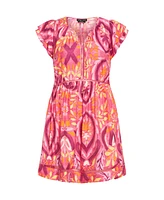 City Chic Women's Dallas Print Dress