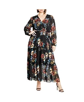 City Chic Plus Xander Print Maxi Dress