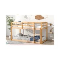 Streamdale Furniture Twin over Twin Floor Bunk Bed, Natural