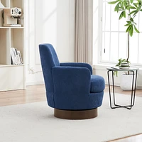 Streamdale Furniture 360° Swivel Modern Velvet Fabric Armchair with Spongy Seat