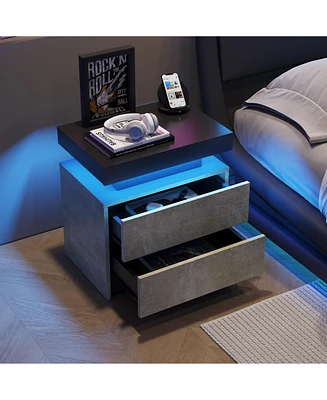 Simplie Fun Stunning Led Side Table Modern Decor for Any Room