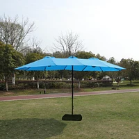 Streamdale Furniture 15ft Double-Sided Market Umbrella with Crank Lift for Ample Shade