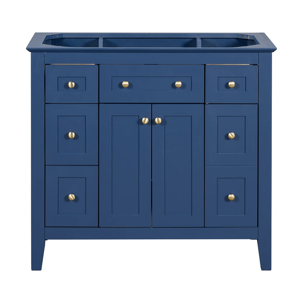 Modern Bathroom Vanity with Large Storage Space in Mdf Wood & Solid Wood