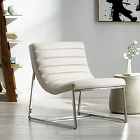 Simplie Fun Parisian White Leather Sofa Chair Contemporary Elegance for Any Room