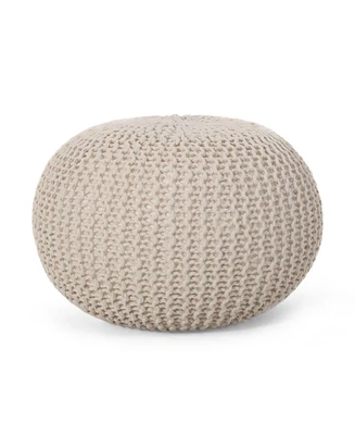 Simplie Fun Cozy & Functional Knitted Cotton Storage Pouf with No Assembly