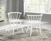 Streamdale Furniture Contemporary Wooden Spindle Back Dining Chairs, Windsor Chairs, Set of 2, White