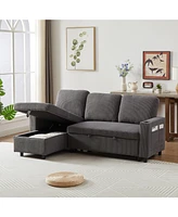 Simplie Fun Versatile & Cozy Convertible Sectional Sofa Bed with Storage