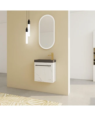 Streamdale Furniture Compact Wall-Mounted Vanity Soft-Close Doors, Resin Sink, Scratch-Resistant Surface