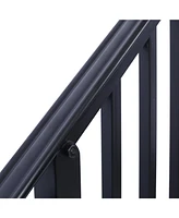 Streamdale Furniture Durable Steel Pipe 3-Step Handrail for Concrete Steps, Black