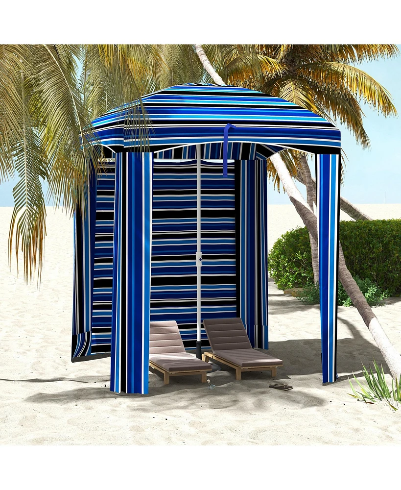 Streamdale Furniture Cabana Coverage Beach Umbrella Canopy, Removable Walls, Portable, Compact