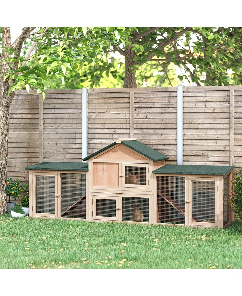 Simplie Fun Spacious Rabbit Cage with Run Areas, Easy Access and Solid Construction