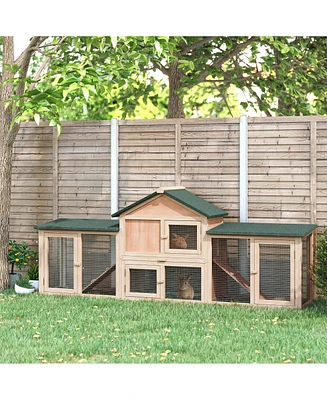 Streamdale Furniture Spacious Rabbit Cage with Run Areas, Easy Access and Solid Construction