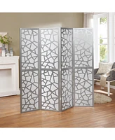 Giyano 4 Panel Screen Room Divider, Sliver
