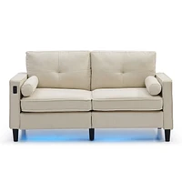 Streamdale Furniture Luxurious Usb Charging Sofa with Adjustable Mood Lighting