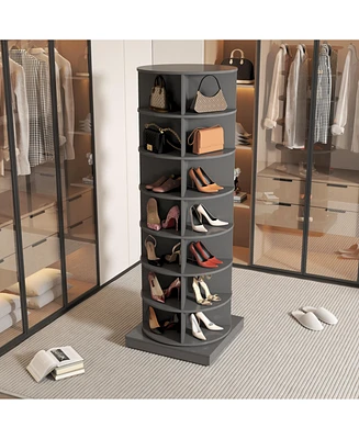 Simplie Fun Minimalist Rotating Shoe Rack for Maximum Space and Shoe Storage