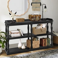 Elegant 3-Tier Console Table with Ample Storage and Artistic Design