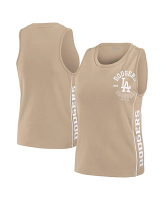 Wear by Erin Andrews Women's Tan Los Angeles Dodgers Tonal Tank Top