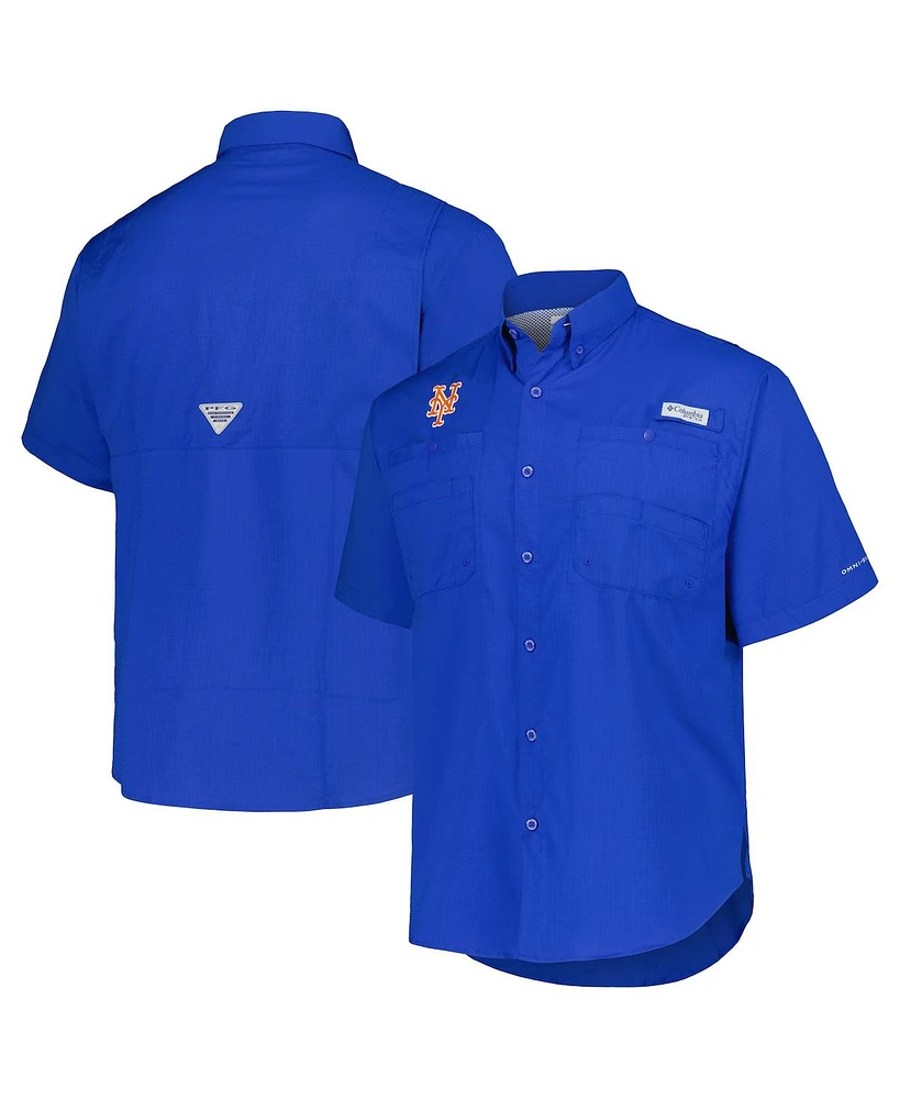 Columbia Men's Royal New York Mets Tamiami Omni-Shade Button-Down Shirt