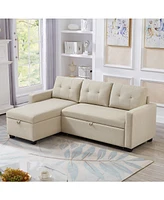 Simplie Fun Swapping Sectional Sofa Bed with Chaise Lounge & Sleeper