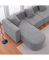 Modern L shape boucle Sofa with curved seat (facing left)