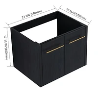 24 Inch Wall-mounted Bathroom Vanity (Only the Cabinet Body, No Top Sink
