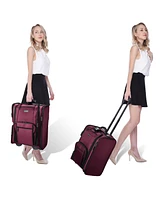 Byootique Beet Red Rolling Makeup Train Case Soft Sided Cosmetic Travel