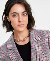 On 34th Women's Plaid Boyfriend Blazer, Created for Macy's