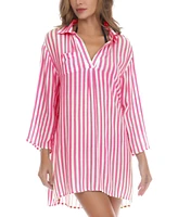 Raviya Women's Striped Swim Cover-Up Tunic