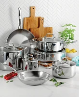 Tramontina TriPly Clad Stainless Steel Glass Lid 12 Pc Cookware Set