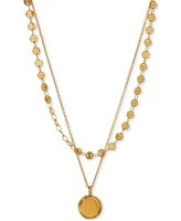 Ajoa 18k Gold-Plated Layered Coin Pendant Necklace, 18"+ 2" extender