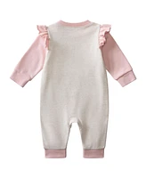 adidas Baby Girls Long Sleeve French Terry Ruffle Coveralls