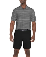 Pga Tour Men's Broken Stripe Jacquard Short0Sleeve Golf Polo Shirt