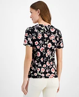 Nautica Jeans Women's Floral Print Cotton T-Shirt