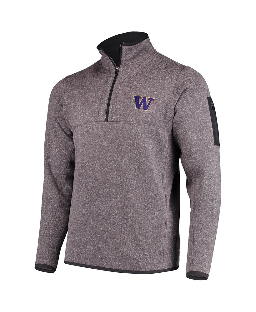 Antigua Men's Charcoal Washington Huskies Fortune Half-Zip Sweatshirt