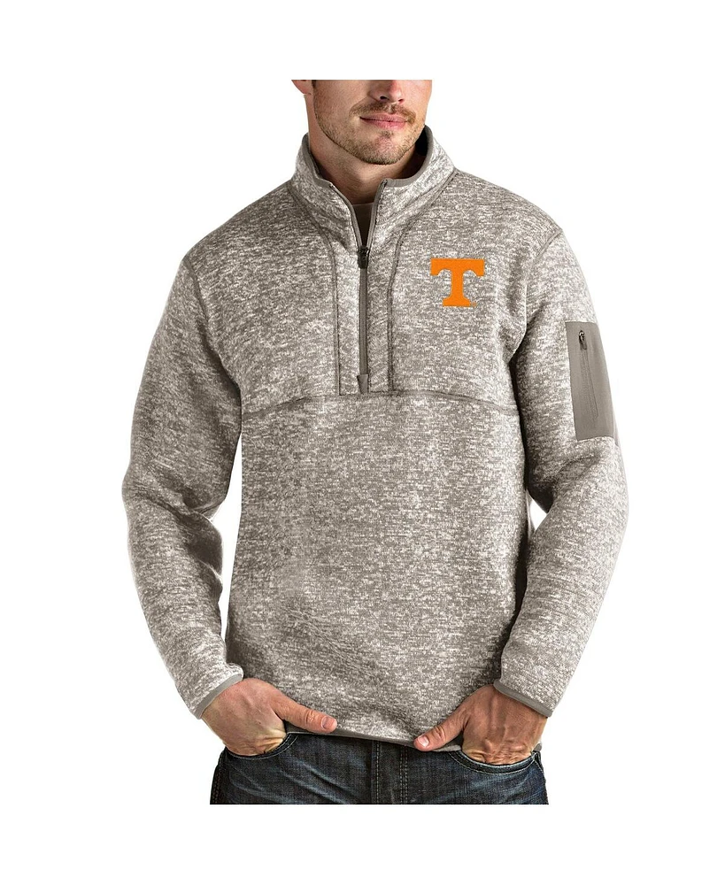 Antigua Men's Oatmeal Tennessee Volunteers Fortune Half-Zip Pullover Jacket