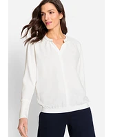 Olsen Women's Long Sleeve Dressy Crepe TShirt