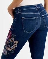 Guess Women's Hermosa Low-Rise Floral-Graphic Jeans