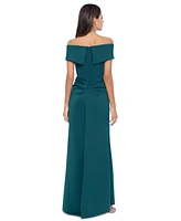 Xscape Petite Off-The-Shoulder Ruffle Gown