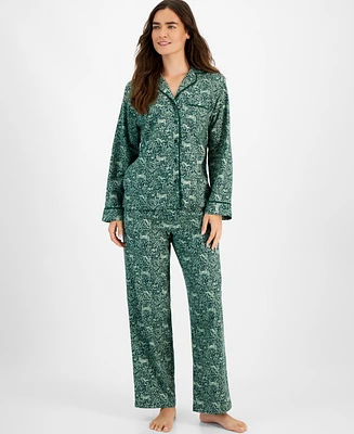 Charter Club Women's 2-Pc. Cotton Flannel Packaged Pajamas Set