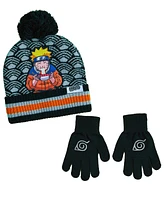 Naruto Big Boys Hat and Gloves Set 2 Pc