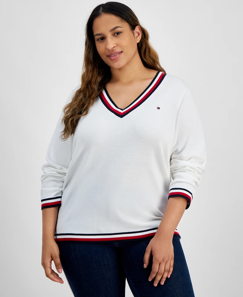 Tommy Hilfiger Plus V-Neck Sweater