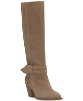 Lucky Brand Women's Risvin Bow Whipstich Tall Knee High Heel Boots