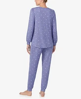 Ellen Tracy Women's Printed Long-Sleeve Pajama Set