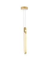 Cwi Lighting Pulley 4 in Led Satin Gold Mini Pendant