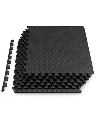 ProsourceFit Checkered Puzzle Exercise Mat 1/-in, 24 Sq Ft