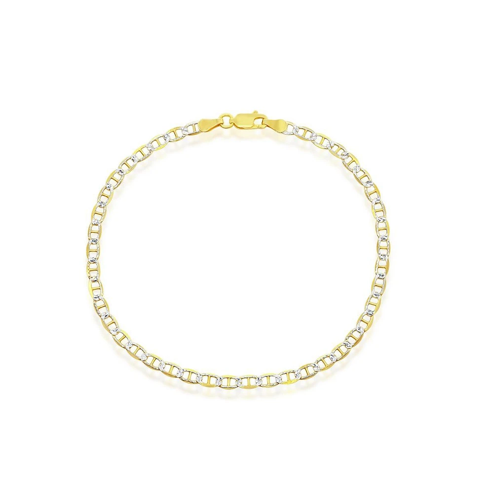 Simona Sterling Silver 3.5mm Pave Marina Bracelet - Gold Plated