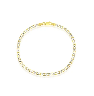 Simona Sterling Silver 3.5mm Pave Marina Bracelet - Gold Plated