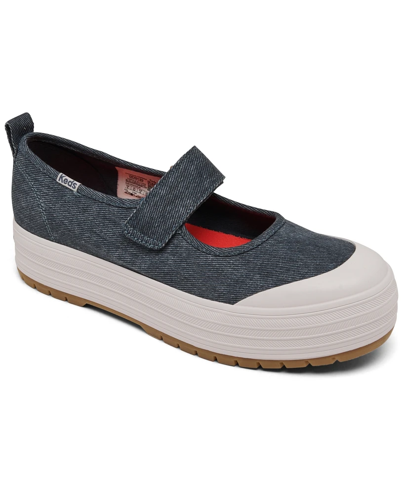 Keds Women's Mary Jane Canvas Platform Casual Sneakers from Finish Line